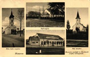 Kistarcsa, Baracsics vendéglő, Steckhardt dohányáruda, templomok, egészségház (Rb)