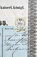 1850 Útlevél 30kr okmánybélyeggel