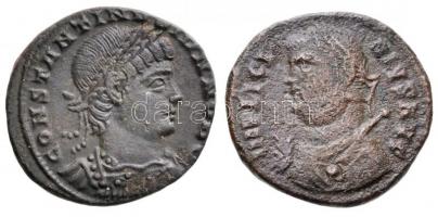 Római Birodalom / Cyzicus / I. Licinius 317-320. Follis Br (2,87g) + Római Birodalom / Konstantinápoly / II. Constantinus 330-333. Follis Br (2,51g) T:2,2-,3  Roman Empire / Cyzicus / Licinius I 317-320. Follis Br IMP LICI-NIVS AVG / IOVI CONS-ERVATORI AVGG - SMK - S (2,87g) + Roman Empire / Constantinopolis / Constantine II 330-333. Follis Br CONSTANTINVS IVN NOB C / GLOR-IA EXERC-ITVS CONStheta (2,51g) C:XF,VF,F RIC VII 9S, 60.