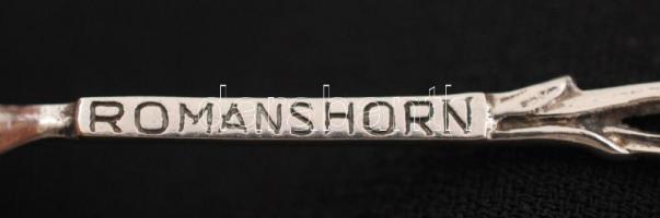 Ezüst kanál,az egyik havasi gyopárral, Ag.,br.:15,3gr., jelzett, 2db, cca 10cm/Silver spoon, one wit...