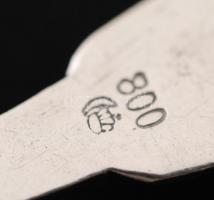 Ezüst kanál,az egyik havasi gyopárral, Ag.,br.:15,3gr., jelzett, 2db, cca 10cm/Silver spoon, one wit...