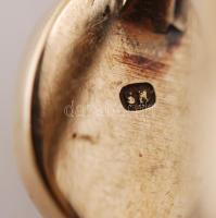 Arany Fülbevaló pár korallal, Au., br.:3,4gr., (14K.), jelzett, díszdobozban/  Gold Earrings couple ...