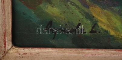 Agricola Lídia (1914-1994): Nagybányai táj. Olaj, falemez, jelzett, keretben, 50×49 cm