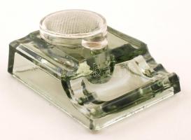 Fedeles üveg irodai tintatartó, 12,5x10cm