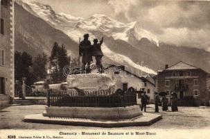 Chamonix, Monument de Saussure et le Mont Blanc, Hotel Pension de la Poste