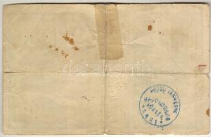 1918. 200K "sima" előlapon lila "Magyar Állampénztár" körbélyegző + olvashatatla...