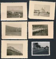 cca 1940 17 db feliratozott erdélyi városokat és tájakat ábrázoló fotó / Transylvanian scenes and landscapes 17 photos 9x6 cm