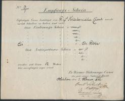 1842 Kézírásos átvételi elismervény különböző összegekről német nyelven, (Empfangs- Schein), 3db