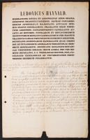 1861 Haynald Lajos erdélyi püspök által aláírt levél Korondra, szép állapotú viaszpecséttel, 42x26cm /1861 Letter signed by Bishop Louis Haynald, Transylvania Korond, wax seal in good condition , 42x26cm