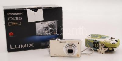 Panasonic Lumix DMC FX35 digitális fényképezőgép, tartozékokkal, külön tokkal, saját dobozában, jó á...