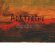 Ács jelzéssel: Szénaboglyák napnyugtakor. Olaj, falemez, 32×44 cm