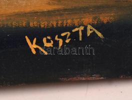 Koszta jelzéssel: Bóbiskoló asszony. Olaj, vászon, 70×50 cm