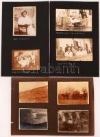 cca 1914-1918 11 db első világháborús fotók: életképek a hadikórházból illetve a frontról, kartonra ragasztva, egy részük feliratozva, különböző méretben