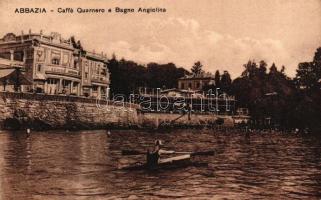 Abbazia, Café Quarnero, Angiolina fürdő, evezőscsónak / rowing boat