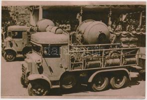 cca 1930-1940 3 db fotó katonai felvonulásról: csendőrök(?) ill. gépkocsiállomány, korabeli fotókról...