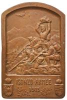 Osztrák-Magyar Monarchia 1915. "Isonzó-hadsereg 1915" Br sapkajelvény hátoldalán "G. HERRMANN WIEN III. HAUPSTR. 81" gyártói jelzéssel (43x29mm) T:2 Austro-Hungarian Monarchy 1915. "Isonzo-Armee 1915" Br cap badge with "G. HERRMANN WIEN III. HAUPSTR. 81" makers mark on its back (43x29mm) C:XF