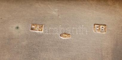 Ezüst Art deco cigarettatárca, Ag, nettó:91gr., jelzett, 8,5x7,5cm /Art Deco silver cigarette case, ...