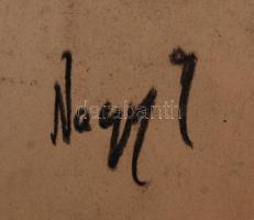 Nagy jelzéssel: Utcaseprő, szén, papír, 62×43 cm