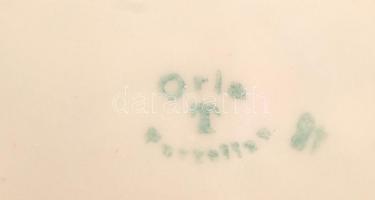 Orla süteményes készlet, matricás, jelzett, kopott, d:24,5 cm, d:15 cm