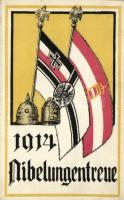 1914 Niebelungentreue / Viribus Unitis propaganda, flags