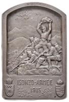 Osztrák-Magyar Monarchia 1915. "Isonzó-hadsereg 1915" jelzett Ag sapkajelvény, hátoldalán "G. HERRMANN WIEN III. HAUPSTR. 81" gyártói jelzéssel (43x29mm) T:2 Austro-Hungarian Monarchy 1915. "Isonzo-Armee 1915" marked Ag cap badge with "G. HERRMANN WIEN III. HAUPSTR. 81" makers mark on its back (43x29mm) C:XF