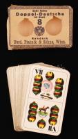 1934 Piatnik Nádor és Fiai magyar kártya pakli "Doppel-Deutsche" felirattal, kártyailleték pecséttel, eredeti csomagolásban,szép állapotban
