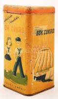 Sportoláshoz, tanuláshoz sok cukrot! Táplál, erősít.Cukorértékesítő Nemzeti Vállalat, fémdoboz, 20x9x9cm