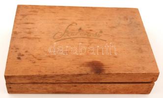 Szerencs fadoboz kissé vetemedett tetővel, 20x14x4cm