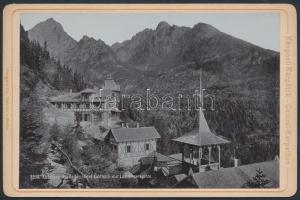 cca 1880  Kohlbach Szálloda, Központi Kárpátok, Stengel, Dresden keményhátú fotó, 11x16cm