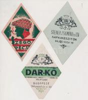 cca 1930-40 Apró reklám nyomtatványok, különböző méretben és minőségben, 3db, cca 10x7cm