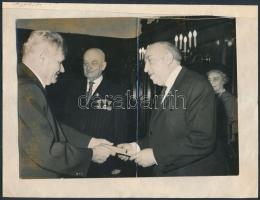 1987 Hirschler Imre (1906-1989) szülész-nőgyógyász fényképei különböző korszakokból, 8 db fotó, 6x8 ...