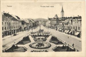 Kassa, Fő utca / main street - 3 db régi képeslap / 3 old postcards