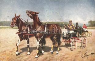 Carriage driving race, Primus Postkarte, Wohlgemuth & Lissner Kunstverlagsgesellschaft No. 575. s: Paul Thomas