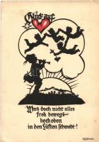 Cupid, silhouette art postcard, Plischte-Karte Nr. 384. s: Georg Ritschke (fa)