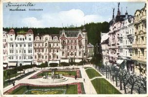 Marianske Lazne, Marienbad; Schillerplatz / square (small tear)