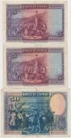 Spanyolország 1928. 25P (2x) + 50P + 1935. 5P (3x) + 10P (3x) T:III
Spain 1928. 25 Pesetas (2x) + 5...