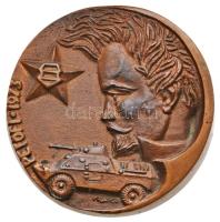 1973. "Petőfi" Br plakett nem eredeti tokban. Szign.: Móricz (69mm) T:2 Hungary 1973. "Petőfi" Br plaque in not original case. Sign.: Móricz (69mm) C:XF