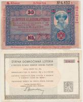 Ausztria 1935. "33. Osztrák Osztálysorsjáték" + Csehszlovákia 1950. "Állami Jótékonysági Lottó" T:III,III- Austria 1935. "33. Österreichische Klassenlotterie" + Czechoslovakia 1950. "State charity lottery" C:F,VF