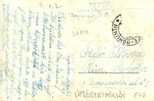 Liptószentmiklós, Liptovsky Mikulás; Stefanikova ulica, kávéház, benzinkút / street with gas station...