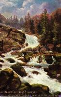 Tátra, Nagytarpataki felső vízesés / waterfall, Raphael Tuck & Sons Oilette No. 608 B.