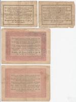 1848. 5Ft "Kossuth bankó" (2x) barna + vörösesbarna + 10Ft "Kossuth bankó" (2x) ...