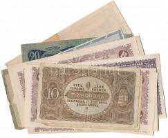23db-os vegyes magyar bankjegy tétel, közte 1918. 200K "A 2012" sima hátlappal, felülbélye...