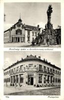 Vác, Rendőrségi épület, Szentháromság szobor, Postapalota (b)