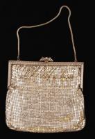 Dekoratív ezüstszínű színházi táska szép csattal, 18x16 cm