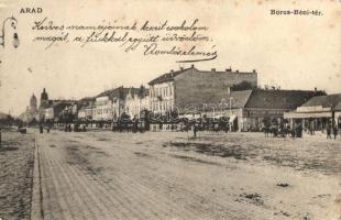 Arad, Boros-Béni tér, Nagy Só áruda, Pollák József üzlete / square, shops (EK)