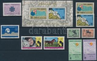 7 diff stamps, 11 diff sets, 1 block 7 klf önálló érték, 11 klf sor, 1 blokk 2 stecklapon