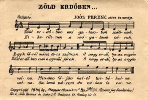 Zöld erdőben...; Joós Ferenc verse és zenéje / Hungarian music sheet (b)