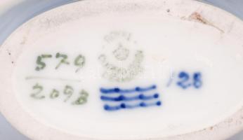 Royal Copenhagen porcelán váza, máz alatti kézi festéssel, jelzett, 15x13x6 cm