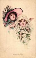 A Finishing Touch / Ladies, Reinthal & NewmanWater Color Series No. 368. s: F. Earl Christy