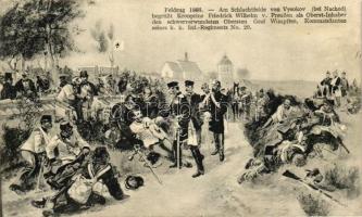 1866-os kampány: Császári és Királyi hadsereg 20-as regimentje WIlhelm német trónörökössel, Wimpffen grófja., Feldzug 1866 / K.u.K. Infantry Regiment No. 20., Wilhelm German Crown Prince, Graf von Wimpffen